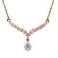 D'Joy Narsipatnam Pink Spinel and Moissanite 1.60 ctw Rose Radiance Necklace in 18K Vermeil Yellow Gold Over Sterling Silver 18-20 Inches - Sticky add to cart bar