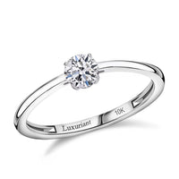 10K White Gold Luxuriant Lab Grown Diamond (Rnd 5mm) (E-F, VS) Solitaire Ring (Size 10.0) (Del. in 10-15 Days) 0.50 ctw
