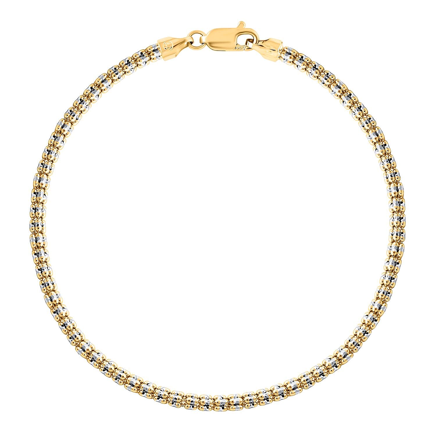3mm Ice Chain Bracelet in 10K Yellow and White Gold (8.50 In) 7 Grams