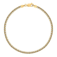 3mm Ice Chain Bracelet in 10K Yellow and White Gold (8.50 In) 7 Grams