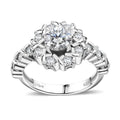 Moissanite Ring in Rhodium Over Sterling Silver (Size 10.0) 1.90 ctw - Sticky add to cart bar
