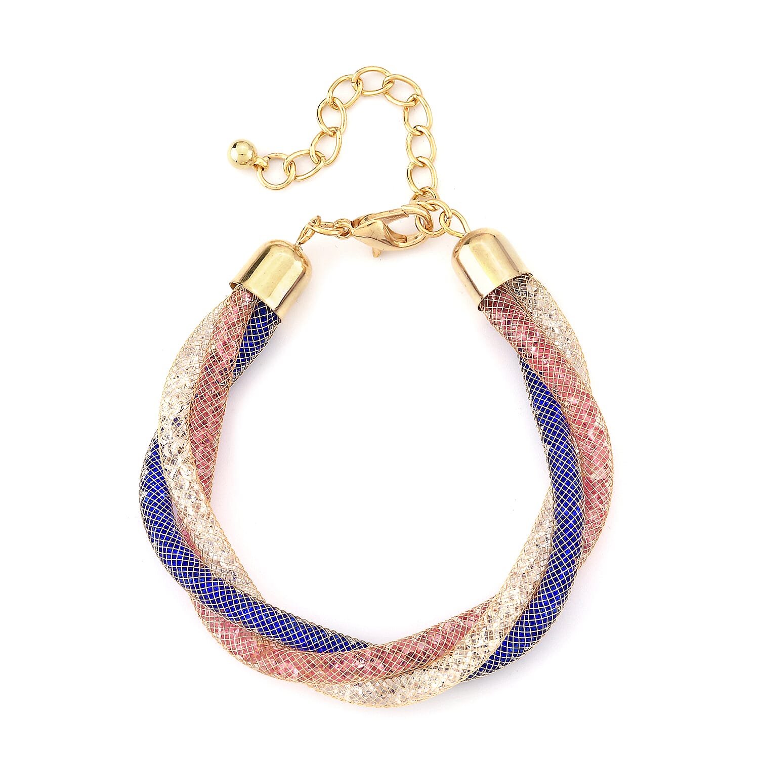 Doorbuster Multi Color Austrian Crystal Bracelet in Goldtone (8-10In)