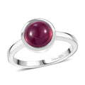 Niassa Ruby (FF) Solitaire Ring in Rhodium Over Sterling Silver (Size 10.0) 3.65 ctw - Sticky add to cart bar