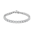 Doorbuster Moissanite and Yellow Sapphire 13.10 ctw Tennis Bracelet with Sun & Moon Lock in Rhodium Over Sterling Silver (6.50 In) - Sticky add to cart bar