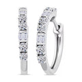 Luxuriant Lab Grown Diamond Hoop Earrings in Sterling Silver 1.00 ctw - Sticky add to cart bar