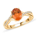 Certified & Appraised Luxoro AAA Fanta Garnet and G-H I2 Diamond 1.70 ctw Ring in 10K Yellow Gold (Size 10.0) - Sticky add to cart bar