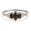 Matrix Silver Shungite, African Amethyst Bangle Bracelet in 14K YG and Platinum Over Copper (7.25 In) 14.25 ctw - Sticky add to cart bar