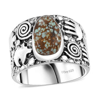 Artisan Crafted Blue Horizon Turquoise Statement Ring in Sterling Silver