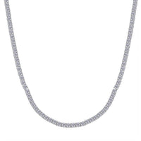 Doorbuster Moissanite and Yellow Sapphire 37.50 ctw Necklace 18 Inches with Sun & Moon Lock in Rhodium Over Sterling Silver