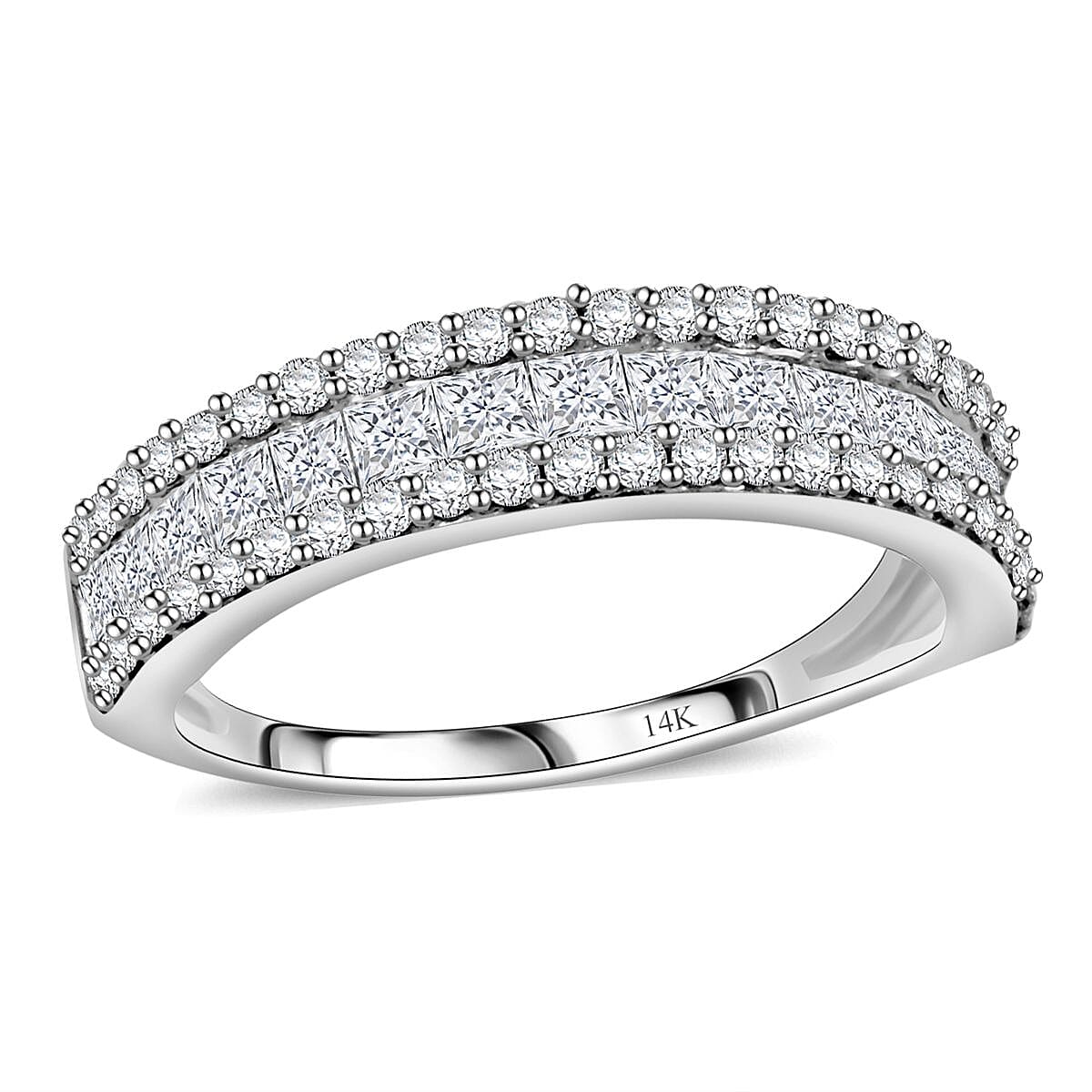 14K White Gold Diamond Ring (Size 10.0) 1.00 ctw