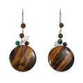 Tigers Eye and Multi Gemstone 54.40 ctw Earrings in Stainless Steel - Sticky add to cart bar