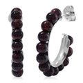 Mozambique Garnet Hoop Earrings in Stainless Steel 20.00 ctw - Sticky add to cart bar
