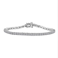 Luxuriant Diamond Lab Grown Diamond Line Bracelet 1 Row (Size - 6.5) in rhodium Sterling Silver , Silver Wt. 7.5 g (6.50 In) 3.00 ctw