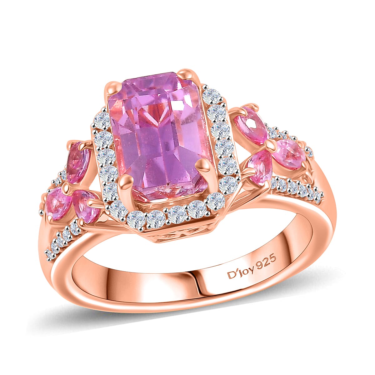 Patroke Kunzite, Multi Gemstone Ring in 18K Vermeil RG Over Sterling Silver (Size 8.0) 4.00 ctw
