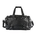 Black Multi Pocket Faux Leather Duffel Bag with Shoulder Strap 47 Inches - Sticky add to cart bar