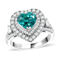 Rhapsody 950 Platinum AAAA Paraiba Tourmaline and E-F VS Diamond 2.98 ctw Ring (Size 7.0) 8.25 Grams - Sticky add to cart bar