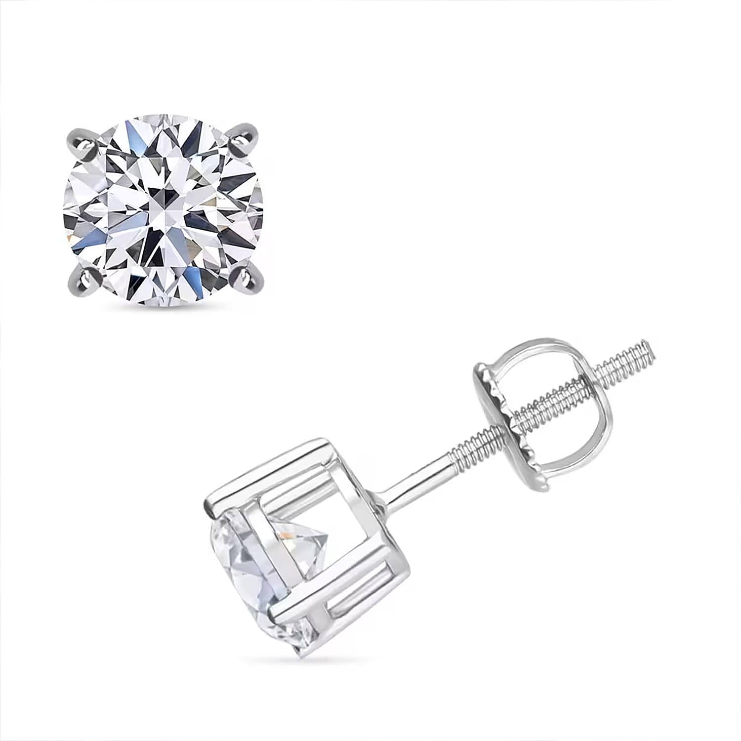 14K White Gold Luxuriant Lab Grown Diamond (SI1) Earrings 0.50 ctw