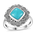 Artisan Crafted AAA Lagoon Turquoise 2.25 ctw Solitaire Ring in Black Oxidized Sterling Silver - Sticky add to cart bar
