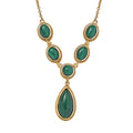 Karis African Malachite 14.35 ctw Necklace in 18K Yellow Gold Plated and ION Plated YG Stainless Steel 18 Inches - Sticky add to cart bar
