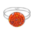 Orange Murano Style Bangle Bracelet in Stainless Steel (7.5 In) - Sticky add to cart bar