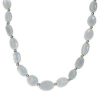 Mangoro Aquamarine 130.00 ctw Necklace in Rhodium Over Sterling Silver 18 Inches