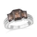 Brazilian Smoky Quartz 2.70 ctw Fancy Ring in Stainless Steel (Size 10.0) - Sticky add to cart bar