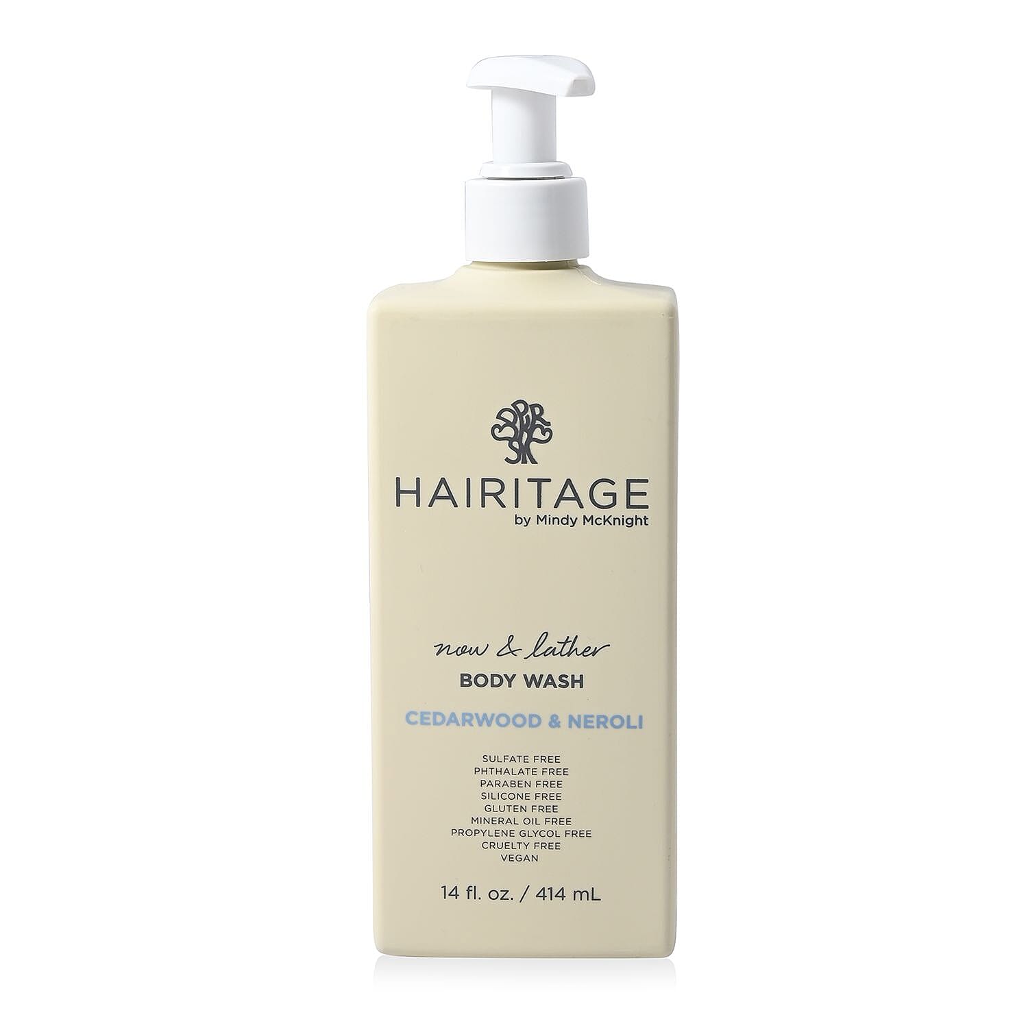 Closeout Hairitage Hair and Body HAI BB 14oz Now & Lather Body Wash, Cedarwood & Neroli