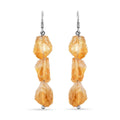D'Joy Artisan Crafted Rough Cut Brazilian Citrine 59.00 ctw Fancy Earrings in Sterling Silver - Sticky add to cart bar
