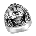 Native Cheif Head Men's Ring in Black Oxidized Stainless Steel - Sticky add to cart bar