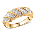 Simulated Diamond Band Ring in Goldtone (Size 10.0) - Sticky add to cart bar