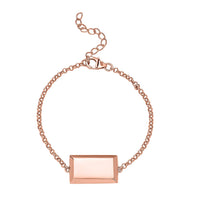 18K RG Over Sterling Silver Bar Bracelet (6.5-8.0In) (3.80 g)