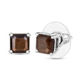 D'Joy Chocolate Sapphire 3.00 ctw Solitaire Stud Earrings in Sterling Silver - Sticky add to cart bar