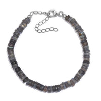 AAA Malagasy Labradorite 40.00 ctw Bracelet in Rhodium Over Sterling Silver (7.25 In)