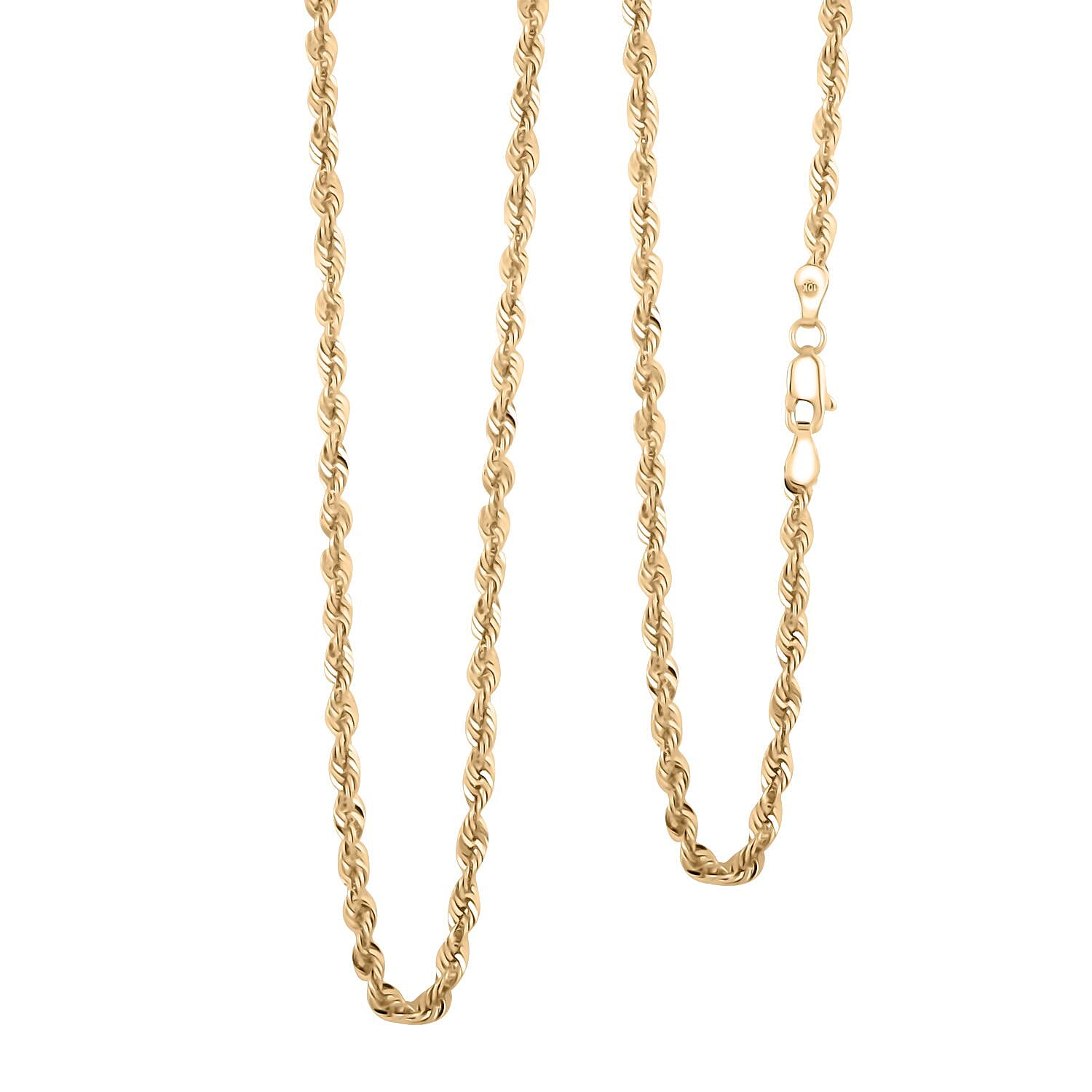 10K Yellow Gold 3.27mm Quint Rope Necklace 24 Inches 5.80 Grams
