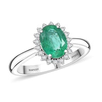 By Tony Diniz Rhapsody 950 Platinum AAAA Nova Era Emerald, Diamond (E-F, VS) (0.17 cts) Ring (Size 10.0) (6.30 g) 1.30 ctw