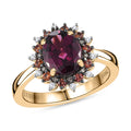 Doorbuster Luxoro 10K Yellow Gold AAA Radiant Amber Garnet, Padparadscha Sapphire (BT), Natural Champagne Diamond (0.15 cts) Ring (Size 10.0) 2.90 ctw - Sticky add to cart bar