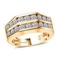 Luxuriant Lab Grown Diamond (SI) Men's Ring in 18K Vermeil YG Over Sterling Silver (Size 10.0) 2.00 ctw - Sticky add to cart bar