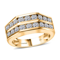 Luxuriant Lab Grown Diamond (SI) Men's Ring in 18K Vermeil YG Over Sterling Silver (Size 10.0) 2.00 ctw
