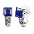 TLV Asscher Cut Niassa Ruby (FF), Multi Gemstone J-Hoop Earrings in 18K Vermeil YG Over Sterling Silver 9.10 ctw - Sticky add to cart bar