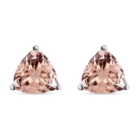 D'Joy Marropino Morganite Solitaire Stud Earrings in Platinum Over Sterling Silver 3.20 ctw
