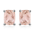 Premium Marropino Morganite Solitaire Stud Earrings in Platinum Over Sterling Silver 4.25 ctw - Sticky add to cart bar