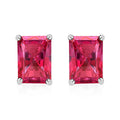 D'Joy Premium Ouro Fino Rubellite 2.50 ctw Solitaire Stud Earrings in Platinum Over Sterling Silver - Sticky add to cart bar