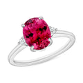 Luxoro 14K White Gold Premium Ouro Fino Rubellite and G-H I1-I2 Diamond Ring (Size 4.0) 4 Grams 2.50 ctw - Sticky add to cart bar