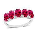 Premium Ouro Fino Rubellite 5 Stone Ring in Platinum Over Sterling Silver (Size 4.0) 2.25 ctw - Sticky add to cart bar