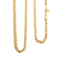 La Bella Italian Byzantine Chain Necklace in 14K Yellow Gold Over Sterling Silver 22-24 Inches 31.10 Grams