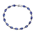 Luxoro 10K White Gold AAA Tanzanite, Madagascar Pink Sapphire Bracelet (6.50 In) 7.65 ctw - Sticky add to cart bar