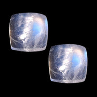 AA Rainbow Moonstone Set of 2 (Cushion 5x5 mm) 1.28 ctw