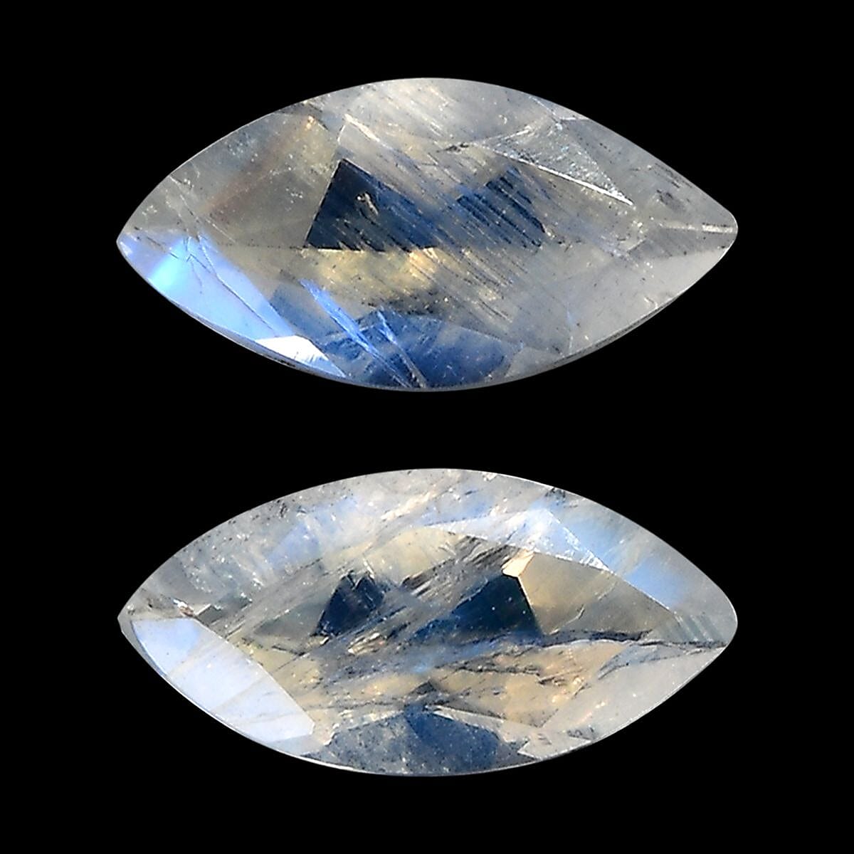 AA Rainbow Moonstone Set of 2 (Mrq 8x4 mm) 0.98 ctw