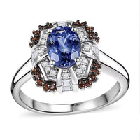 Tanzanite, Multi Gemstone Ring in Rhodium Over Sterling Silver (Size 7.0) 1.75 ctw