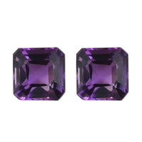 Asscher Cut African Amethyst Set of 2 (Oct 5x5 mm) 0.98 ctw